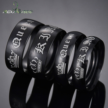 Nextvance Black Her King His Queen Solid Ring Stainless Steel Crown  Words Engraved Couple Rings For Anniversary Gift 2024 - buy cheap