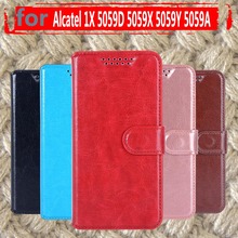 for Alcatel 1X Case Alcatel 1X Case Flip Luxury Wallet PU Leather Phone Case For Alcatel 1X 5059D 5059 5059A 1 X Case Back Cover 2024 - buy cheap