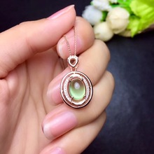 classic grape color prehnite pendant for necklace women silver jewelry soft light  natural gem party anniversary birthday gift 2024 - buy cheap