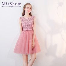 Женское кружевное платье, элегантное розовое платье для свадебной вечеринки 2024 - купить недорого