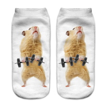 KLV Moda Animais Meias 3D Impresso Engraçado kawaii Meias Mulheres Meias Muitos Estilo Animal Bonito de Fitness Hamster 3d Verão 2024 - compre barato