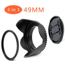 49mm UV Filter+Lens Cap+Flower Lens Hood for Sony A6000 NEX-5 NEX-6 NEX-7 18-55 2024 - buy cheap