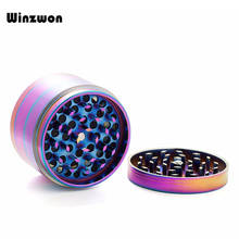 1Pcs 4 Layers Zinc Alloy Rainbow Herb Grinder Tobacco Cigarette Crusher Metal Grinder Hand Smoking Hookah Pipe Accessories 2024 - buy cheap