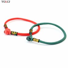 YGLCJ-pulsera de cuerda roja de cerámica tejida a mano para mujer, cuerda verde de la suerte, pulsera de parejas de viento nacional, el mejor regalo, gran oferta 2024 - compra barato