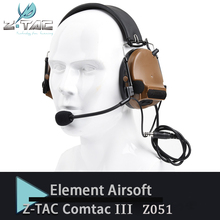 Z-TAC Comtac III гарнитура C3 двухканальная шумоподавляющая гарнитура Airsoft охотничьи наушники (Z051) 2024 - купить недорого