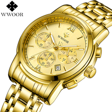 Топ люксовый бренд WWOOR мужские спортивные кварцевые часы с хронографом военные часы мужские Relogio Masculino бизнес наручные часы 2024 - купить недорого
