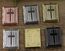 27*35mm 10pcs Bible Book Photo Frame Locket Box,Bronze/Silver/Gold/Black Pendant Photo Locket Craft,Jewelry Finding Pendant 2024 - buy cheap