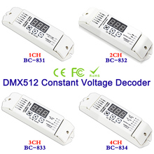 Descodificador de tensión constante DMX512, 1 canal, 2 canales, 3 canales, 4 canales, PWM, DC12V-24V, led, RGBW, controlador dmx, 3 pantallas digitales 2024 - compra barato