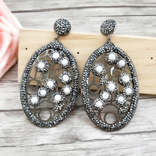 1 pair Fashion water-drop earrings Pave Black Rhinestone pearl Earrings charm Handmade Women Jewelry ER669 2024 - buy cheap