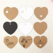 100 pcs DIY Food Label Wedding Gift cake box Decorating Tag Packaging Label Brown Kraft Paper Tags love hearts tags 6.5x6 cm 2024 - buy cheap