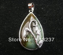 HOT!hot free Shipping new Fashion diy 5pcs moss carnelian agat stone teardrop pendant 36x27mm AAA MY4679 2024 - buy cheap