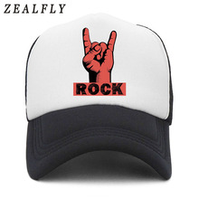 Gorra de béisbol Rock And Roll para hombre, gorra de béisbol de Metal Rock And Roll, color negro, barata, Snapbacks, gorra de camionero de red con estampado, sombreros ajustados 2024 - compra barato