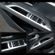 Cubierta de Panel de interruptor de Control para coche, moldura de puerta de acero inoxidable para Peugeot 3008 GT 2 2nd 2017 2018, 4 Uds. LHD 2024 - compra barato