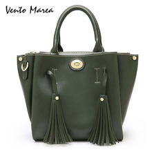 Vento Marea Women Tote Bags PU Leather Casual Women Handbags Shoulder Bags Black Green Messenger Bags Carteira Feminina 2024 - buy cheap