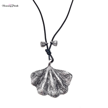 Banng Pink Ethnic Alloy lotus Pendant Necklace For Women Handmade Big Leaf Fruit Dangle Necklace Long Black Sweater Necklace 2024 - buy cheap