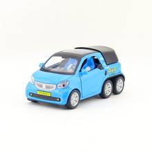 Free Shipping/Diecast Toy Model/Pull Back/Smart Fortwo Pickup/Sound & Light Cute Car/Educational Collection/Gift For Children 2024 - buy cheap