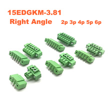 10pcs Pitch 3.81mm Right Angle 2 3 4 5 6P Screw Plug-in PCB Terminal Block Pluggable Connector male/female 15EDGKM+RM bornier 2024 - buy cheap