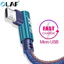 OLAF-Cable Micro USB de 90 grados, Cable de datos de carga rápida de 5V, 2.4A, para Samsung, Xiaomi, Android, Cables de teléfono móvil 2024 - compra barato