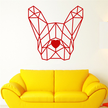 Vinyl Wall Decal Geometric Polygonal Dog French Bulldog Pet Stickers Removable Wall Decals living Wall Sticker U355 2024 - buy cheap