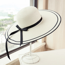 Летняя женская кепка от солнца, модная, красивая, Пляжная, Солнцезащитная шляпа, складная, для путешествий, шляпа от солнца, опт, регулируемая, для корейских женщин A148 2024 - купить недорого