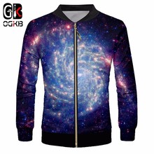 OGKB мужская куртка с 3D графическим принтом, звездная ночь, на молнии, мужская приталенная куртка, хип-хоп Уличная одежда, спортивные костюмы, пальто, большие размеры 6XL 2024 - купить недорого