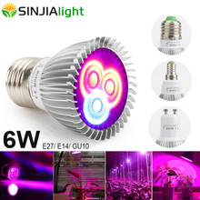 6W LED Grow Light E27 E14 GU10 Red+Blue Fitolamp Indoor Plant Lamp Led Bulb For Flowers Plants Seeds Growth Hydroponics Grow Box 2024 - buy cheap