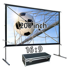 Pantalla de imagen HD de 200 ", proyector portátil, pantalla de proyección, relación 16:9 para gran fiesta 2024 - compra barato