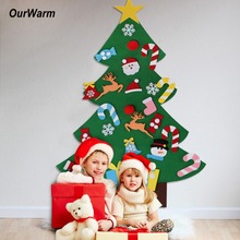 Ornamentos para árvore de natal ourwarm 3mm, enfeites para decoração de mesa em feltro e artesanal de natal, árvore de led para ano novo 2019 presente para crianças 2024 - compre barato
