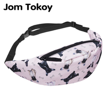 Jom Tokoy women fanny packs Bulldogs 3d printing Mobile Phone Bag 2018 New women's zipper bag Waist bag fashion bum bag 2024 - buy cheap