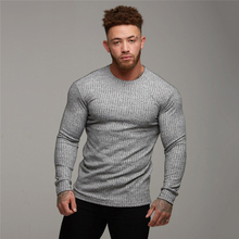 2020 Autumn Fashion Men's T-shirt Sweater O-Neck Slim Fit Knittwear Mens Long Sleeve Pullovers Tshirts Men Fitness Pull Homme 2024 - buy cheap