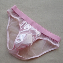 men's sexy underwear low-waist male panties gauze colorful translucent panties briefs mesh breathable gay underwear 2024 - buy cheap