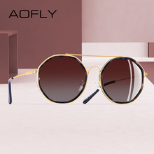 AOFLY-gafas de sol polarizadas con montura de Metal para mujer, lentes de sol redondas con degradado, A132 UV400, 2020 2024 - compra barato