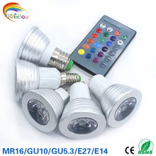Светодиодный RGB-светильник по самой низкой цене, E27 E14 GU10 GU5.3 85-265 в, светодиодный RGB-прожектор с 24 клавишами, ИК-пульт дистанционного управления, 5 Вт, светодиодный светильник 2024 - купить недорого
