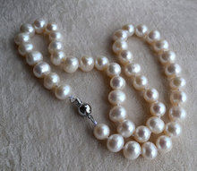 Collar de perlas de agua dulce, encantador collar de perlas de agua dulce 100% Real de Color blanco, joyería hecha a mano AA de 9-10MM 16-20 pulgadas 2024 - compra barato
