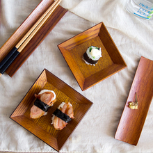 Japão estilo sushi pratos bandeja quadrado vintage lanche bolo nozes melão sementes secas placa de frutas placa de madeira maciça 2024 - compre barato