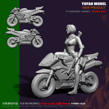 Yufan-modelo de resina 1/24, modelo de motocicleta, belleza, Firefox, soldado Sexy, figura de resina sin montar, 75mm, Yfww-1828 2024 - compra barato