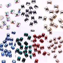 10 piezas de diamantes de imitación rectangulares para uñas, Cristal brillante de espalda plana 3D, piedras preciosas para manicura, decoración de uñas, dijes de joyería 2024 - compra barato