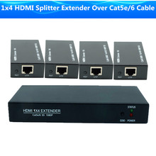 Высококачественный 60 м 1x4 HDMI POE удлинитель/HDMI усилитель/HDMI разветвитель без задержки без потери по UTP/STP RJ45 CAT5e CAT6 кабель 2024 - купить недорого