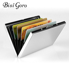 BISI GORO 2020 Name Card Holder Women Men Metal Aluminium Credit Card Case Bank Card Package Fashion Card Protector Dropshipping 2024 - buy cheap
