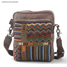 Этническая холщовая сумка-мессенджер для женщин, Повседневная Дамская сумочка на ремне в стиле ретро, дорожная кросс-боди с вышивкой 2024 - купить недорого