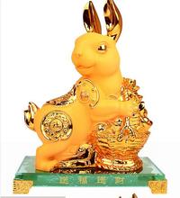 Zodíaco chinês de ouro, coelho, grande, dourado, animal do zodíaco, ganha artesanato, decoração, presente requintado, decoração de casa 2024 - compre barato