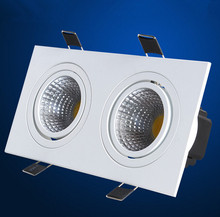 Free shipping Double 2x7W Dimmable COB Ceiling downlight Recessed Cabinet Lamp 85-245V  With led driver 2024 - buy cheap