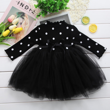 Autumn Sweet Fashion Newborn Kids Baby Girls Long Sleeve Knit Dot Dress Casual Mesh Tutu Tulle Dress 2024 - buy cheap