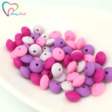 50 PCS Girly Pinky Silicone Abacus Lentil Beads 12MM BPA Free Baby Teething Beads Chewable Pendants Pacifier Chain Accessories 2024 - buy cheap