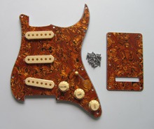 KAISH  ST Pickguard Trem Cover Tiger Stripe w/ Cream Pickup Covers Knobs Tip 2024 - buy cheap