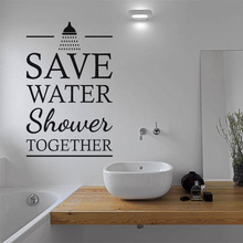 Save Water Shower Together Quote Vinyl Murals Bathroom Interior Decor Removable Shower Style Lettering Wall Stickers Decal AZ623 2024 - buy cheap