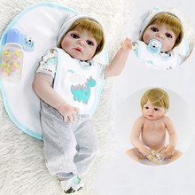 Muñecas de bebé recién nacido de silicona de 23 "y 57cm, muñeco de bebé recién nacido con pelo rubio 2024 - compra barato