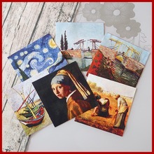 6pcs/lot Canvas Fabric Positioning Cloth Handmade Cloth DIY Polyester Cotton Hand Dyed Van Gogh Patchwork Digital Printing Plain 2024 - buy cheap