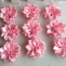 HL 30pcs 35mm Pink Double Ribbon Flowers Handmade  Apparel Accessories Sewing Appliques DIY Crafts A647 2024 - buy cheap