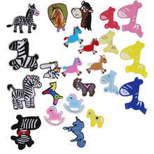 new arrival 10 pcs cute horse Embroidered patches iron on cartoon Motif Applique clothing hat bag shoe embroidery accessory 2024 - buy cheap